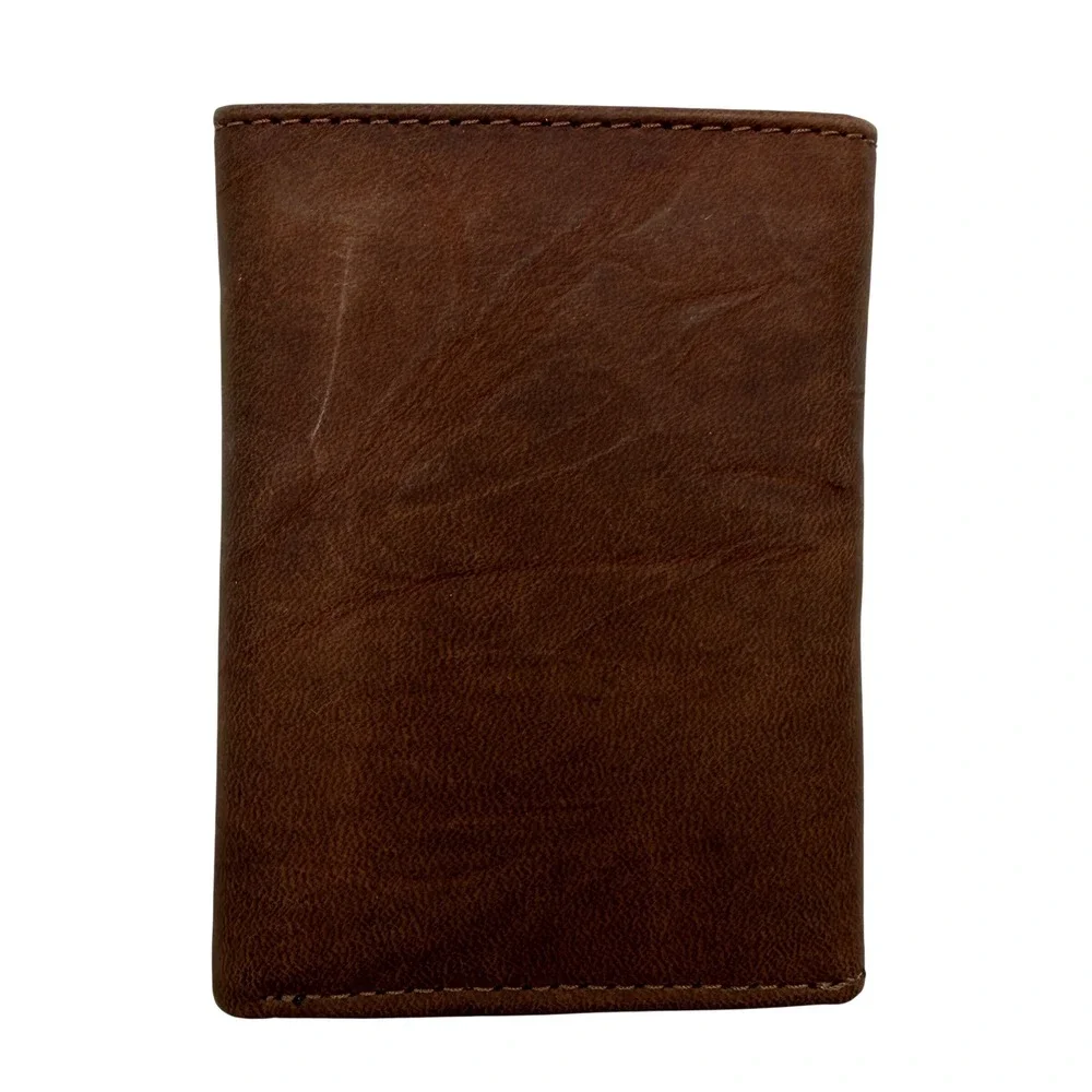 Eagles Wings Ohio State Buckeyes Trifold Wallet Mens OS Brown Distressed Leather